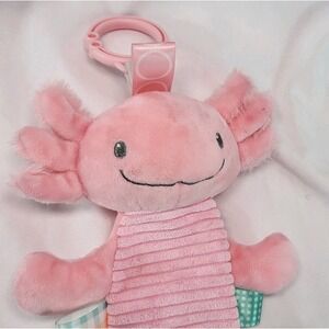 Taggies Pink Crinkle‎ Lizzy Axolotl 9" Hanging Stroller Crib Toy Mary Meyers